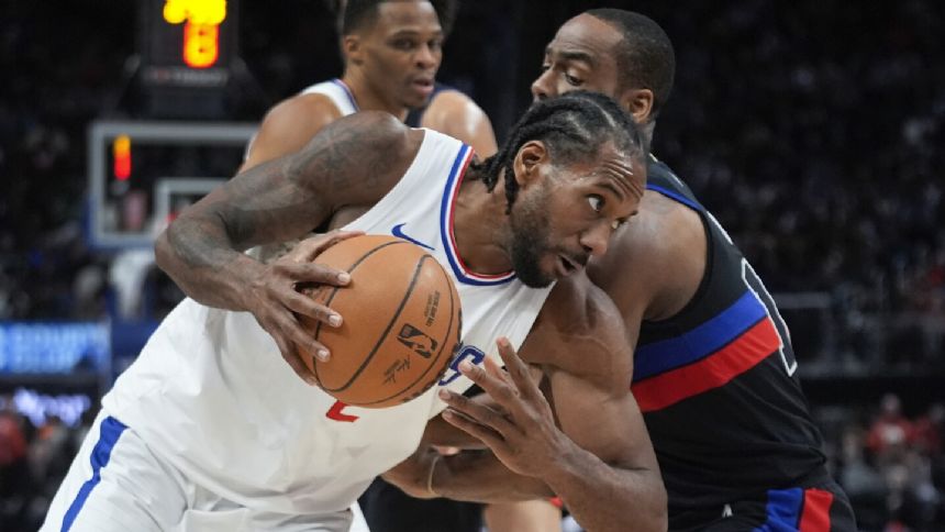 Leonard scores 33 points to lead Clippers to 136-125 win over Pistons