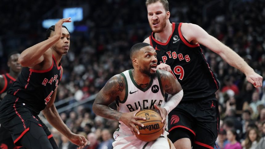 Lillard scores 37, Bucks overcome Antetokounmpo's absence to beat Raptors 128-112