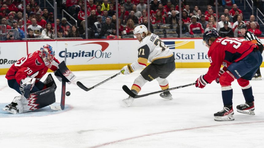 Lindgren makes 35 saves as the Capitals shut out the defending champion Golden Knights 3-0