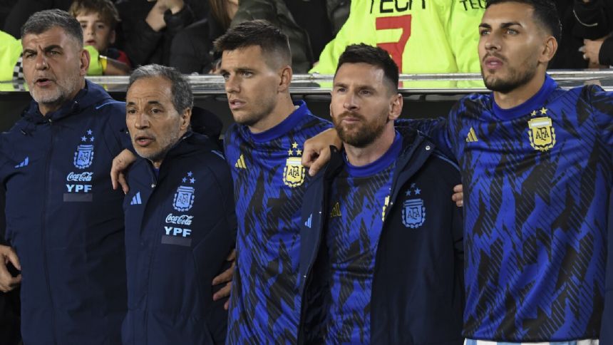 Lionel Messi sits on the bench for Argentina's World Cup qualifying match against Paraguay