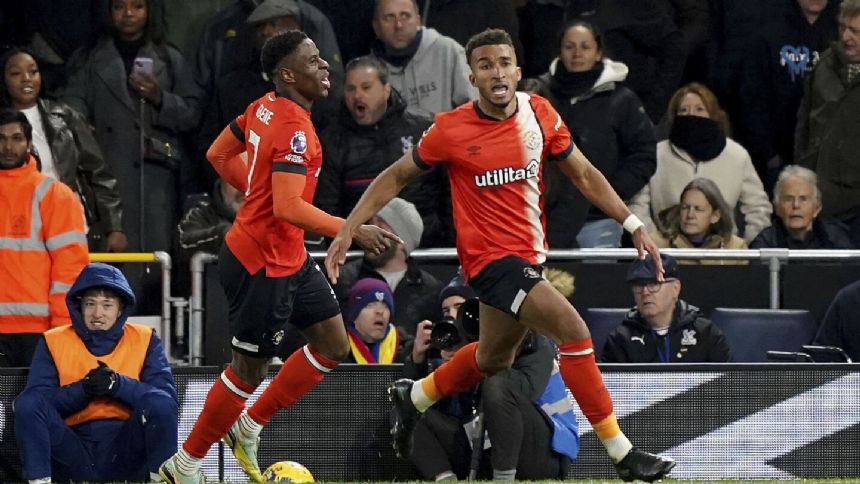 Luton moves four points clear of the relegation zone with a 2-1 win over Crystal Palace