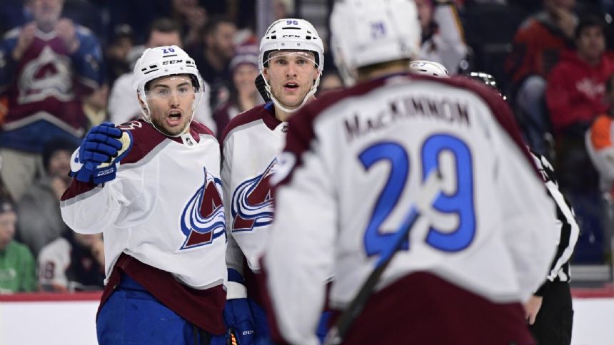 MacKinnon's five points, O'Connor's hat trick lead Avalanche past Flyers