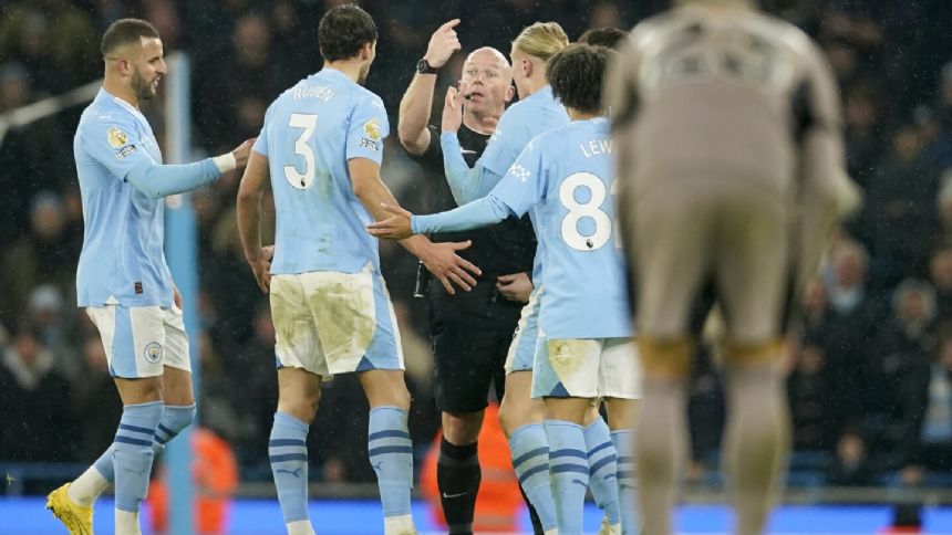 Man City charged by English FA after Haaland and others surrounded ref during Tottenham draw