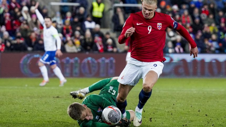Man City striker Haaland appears to aggravate ankle injury playing for Norway