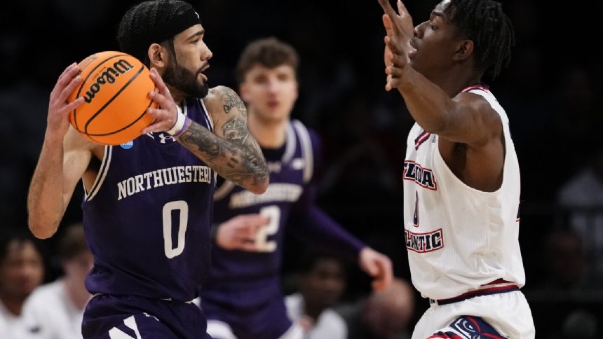 March Madness: Langborg lights it up in OT as Northwestern beats Florida Atlantic 77-65 in East