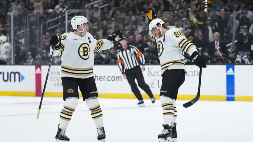 Marchand scores twice, Pastrnak has goal, 2 assists as Bruins beat Kings 4-2 to stay unbeaten