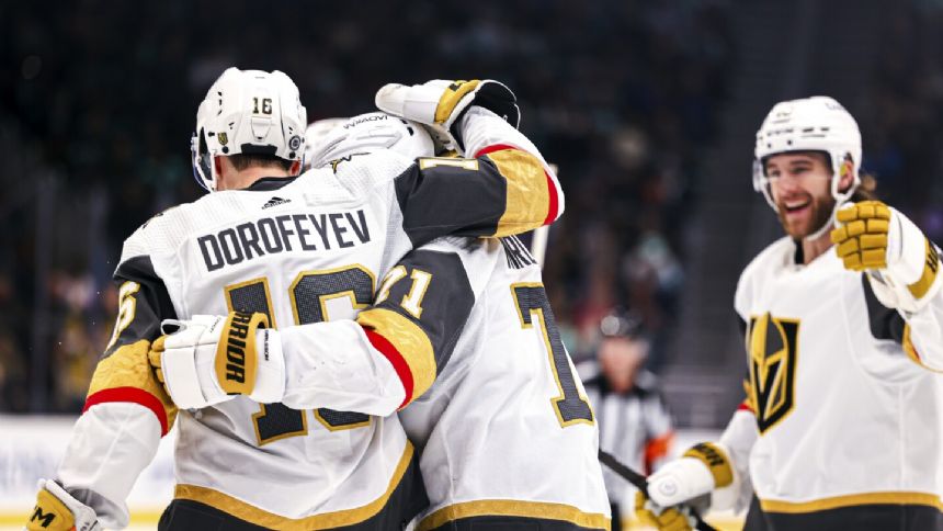 Marchessault scores twice, Eichel nets winner in OT as Golden Knights top Kraken 5-4
