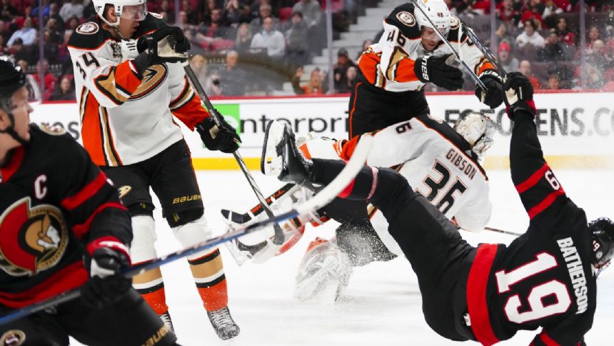 Mason McTavish scores twice in hometown return, Senators beat Ducks 5-1