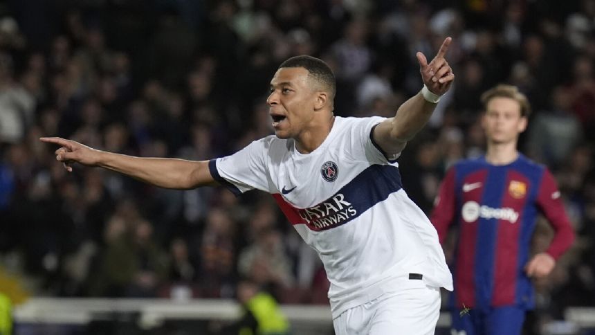 Mbappe scores twice as PSG beats Barcelona to reverse 1st-leg loss and reach Champions League semis