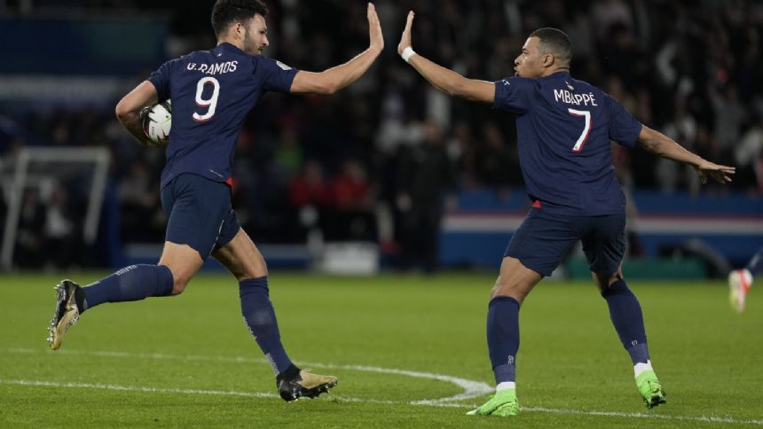 Mbappe sets up late equalizer as French leader PSG and rock-bottom Clermont finish 1-1