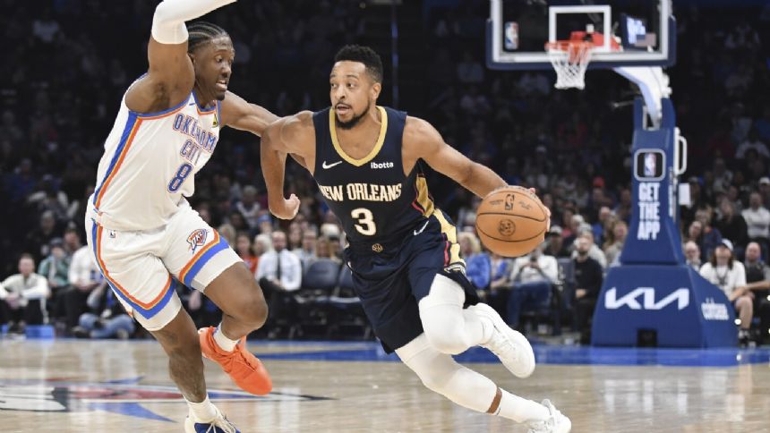 McCollum scores 29 as Pelicans overcome 22-point deficit to defeat Thunder