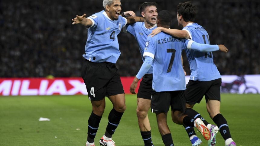 Messi's Argentina loses 1st match since World Cup title, falling to Uruguay; Colombia beats Brazil