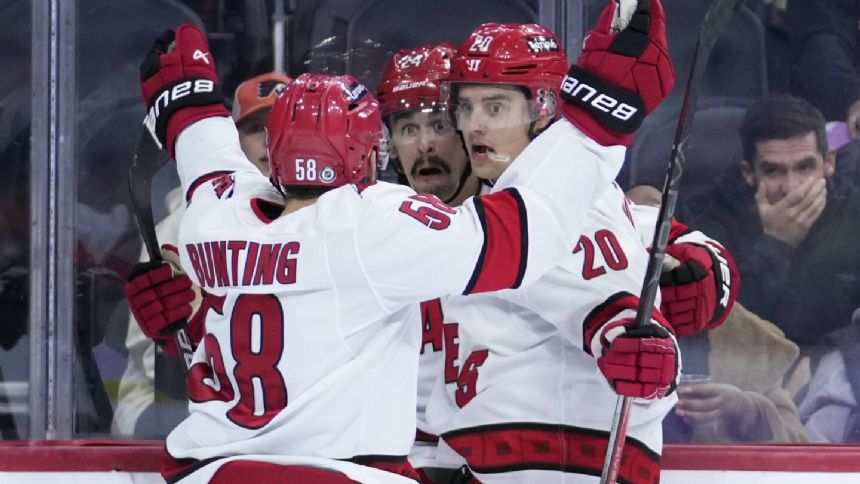 Michael Bunting scores as Carolina Hurricanes beat Philadelphia Flyers 4-1