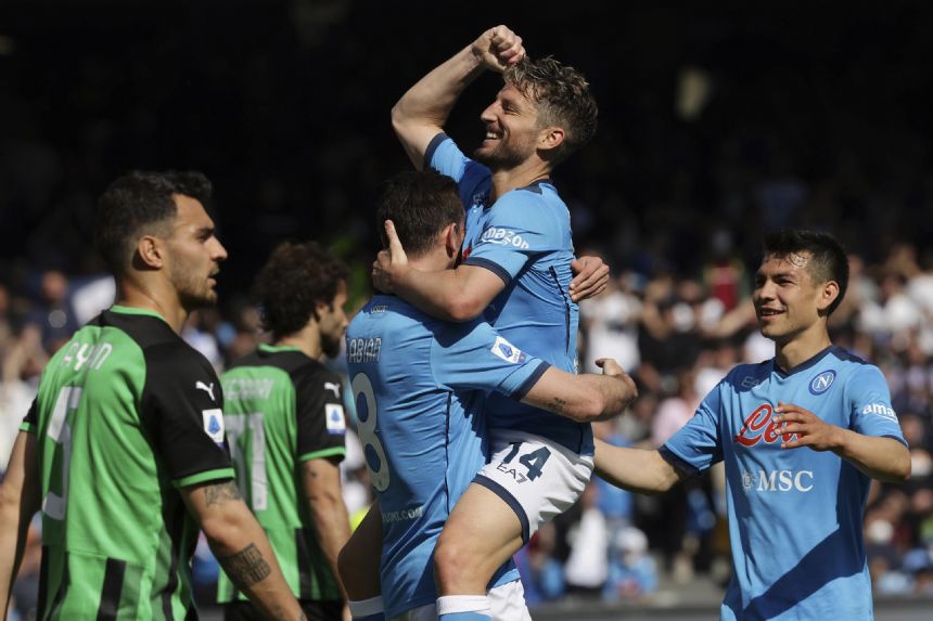 Napoli crushes Sassuolo 6-1 to end miserable run