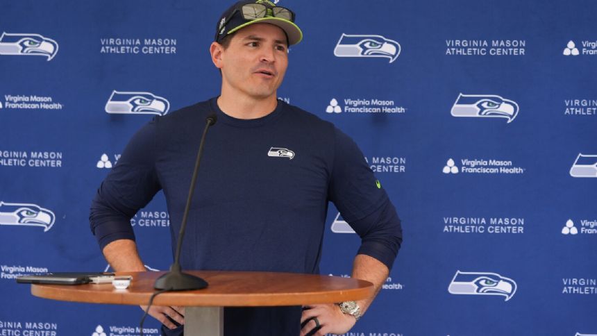 New Seattle coach Mike Macdonald takes it all in during first day of Seahawks rookie minicamp