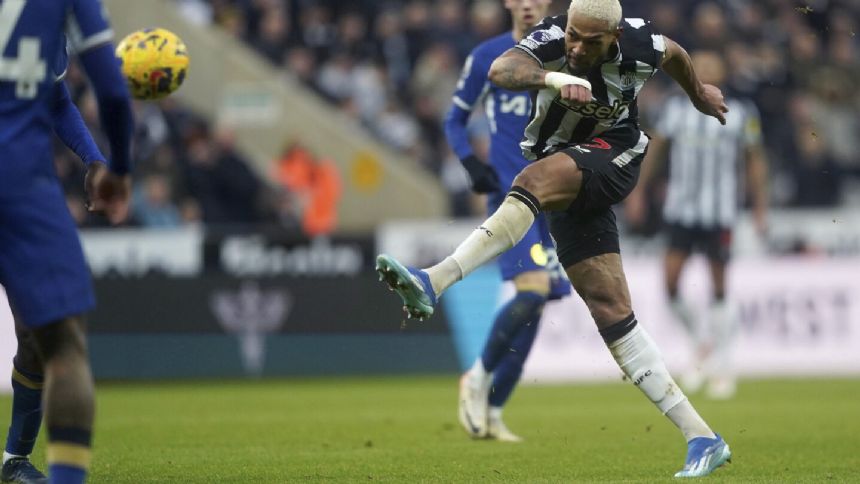 Newcastle routs Chelsea 4-1 as Reece James is sent off