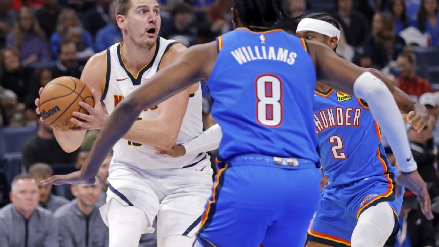 Nikola Jokic scores 28 to lead Nuggets past Thunder 128-95