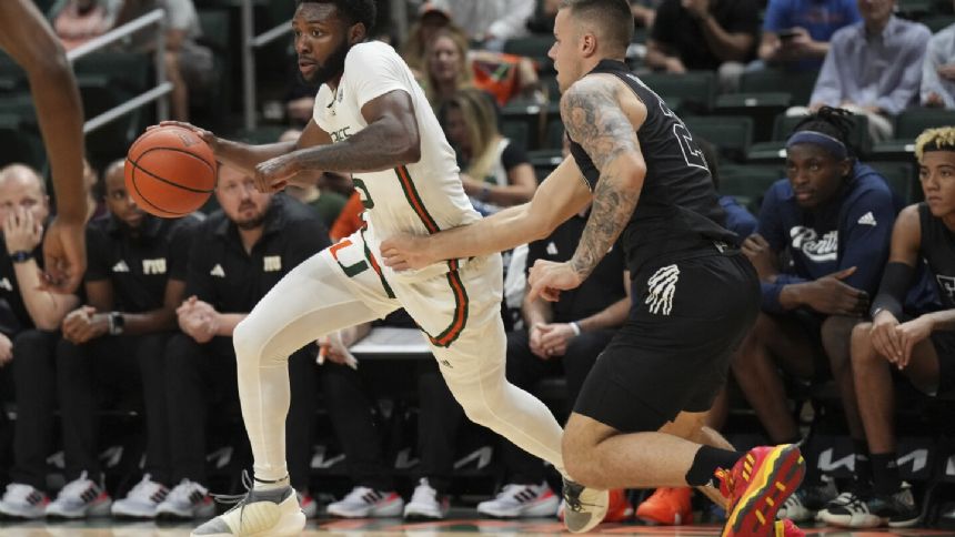 No. 12 Miami rallies from 2nd-half deficit, then holds off crosstown rival FIU 86-80