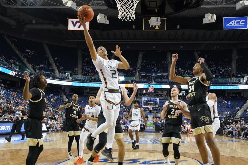 No. 14 Miami holds off Wake Forest to reach ACC semifinals
