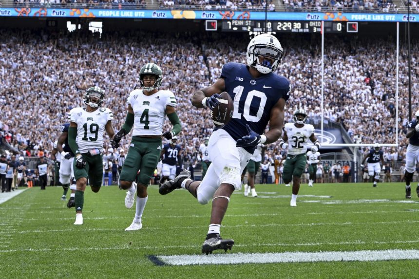 No. 14 Penn State's line gets physical, RB Singleton emerges