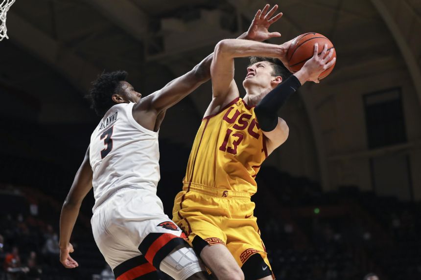No. 16 Southern California outlasts Oregon St in double OT