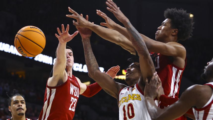 No. 2 seed Iowa St pulls away late from No. 7 seed Washington St for 67-56 win, spot in Sweet 16