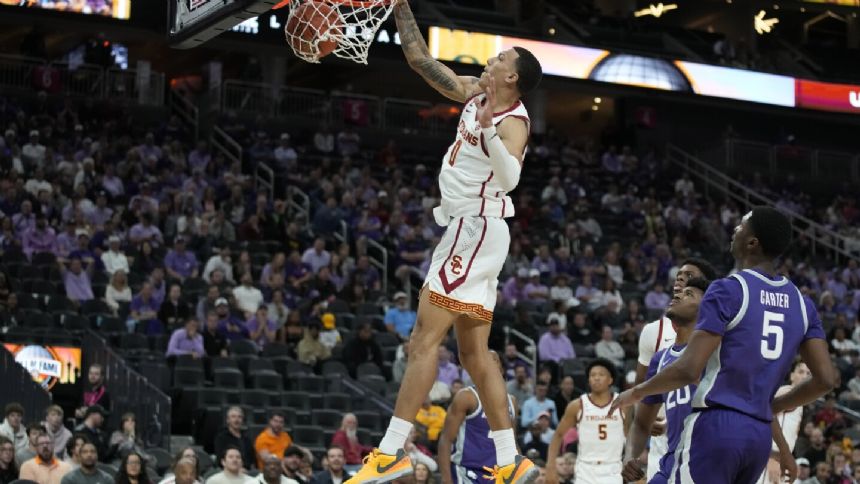 No. 21 USC opens season with 82-69 win over Kansas State as Bronny James watches from the bench