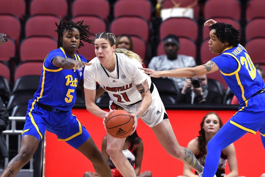 No. 3 Louisville women force 35 turnovers in rout of Pitt