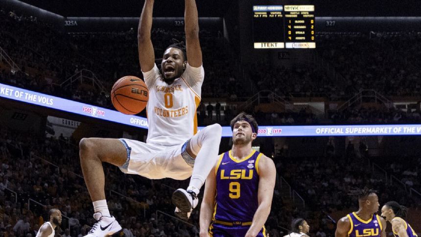 No. 6 Tennessee rolls past LSU. Michigan holds on to edge No. 11 Wisconsin