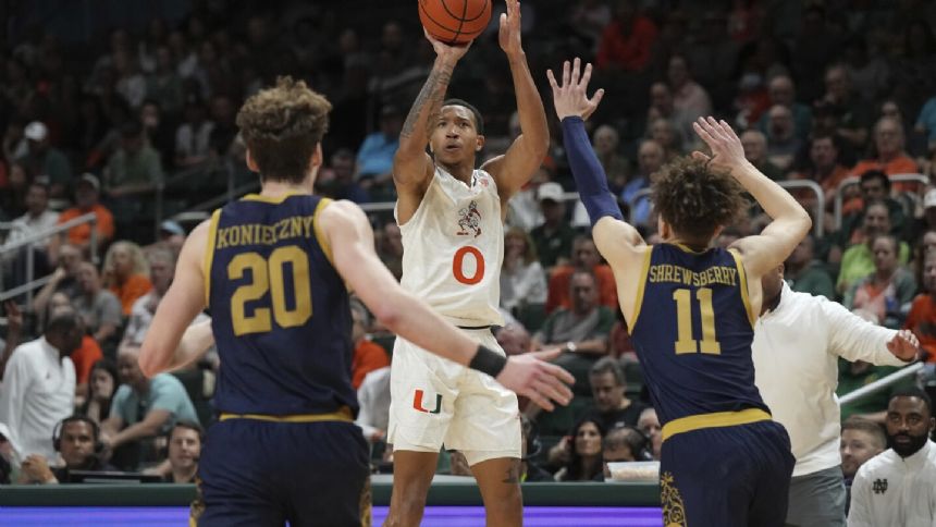 No. 8 Miami opens ACC play with balanced 62-49 win over Notre Dame