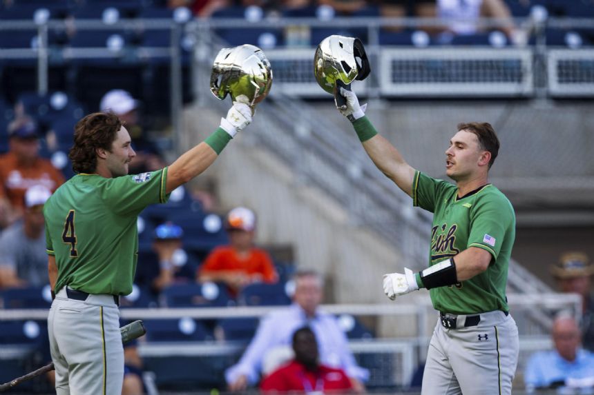 Notre Dame holds down Texas offense, wins CWS opener 7-3