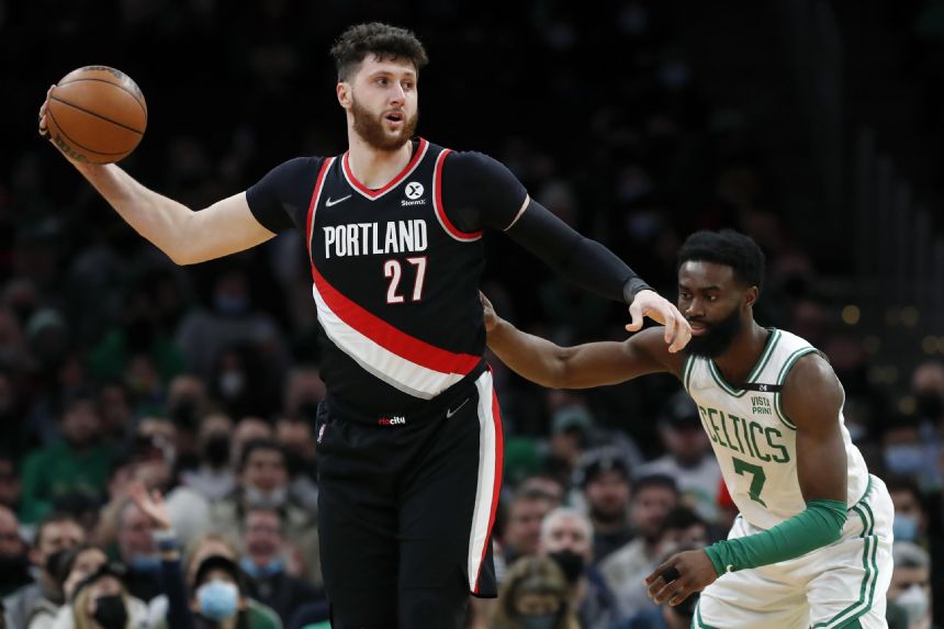 Nurkic's rebound, basket late rally Blazers over Celtics