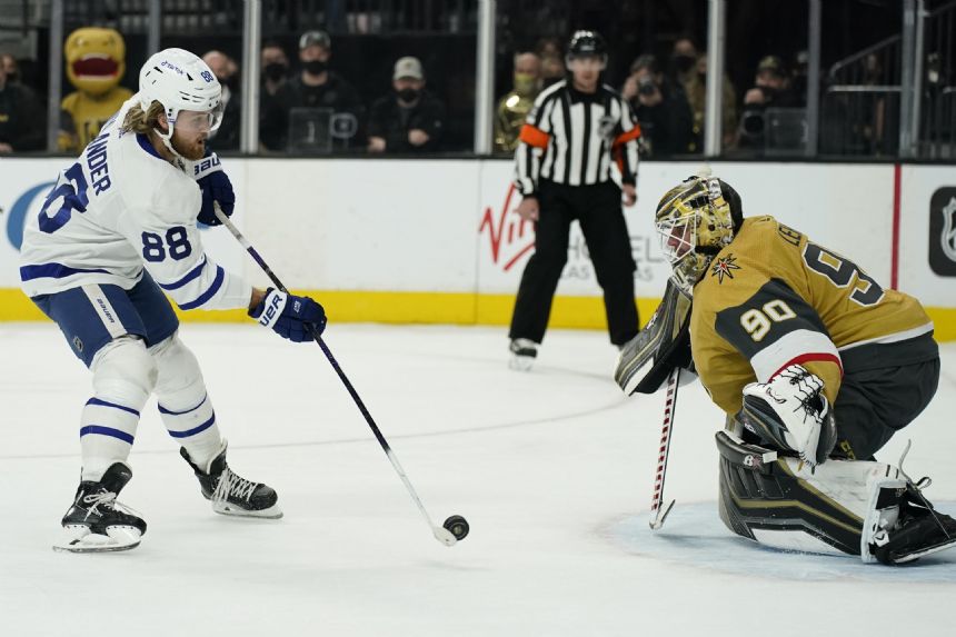 Nylander lifts Maple Leafs past Golden Knights, 4-3 in SO