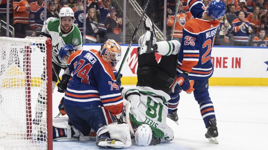 Oilers beat Stars 5-2 in Game 4 to tie Western Conference final