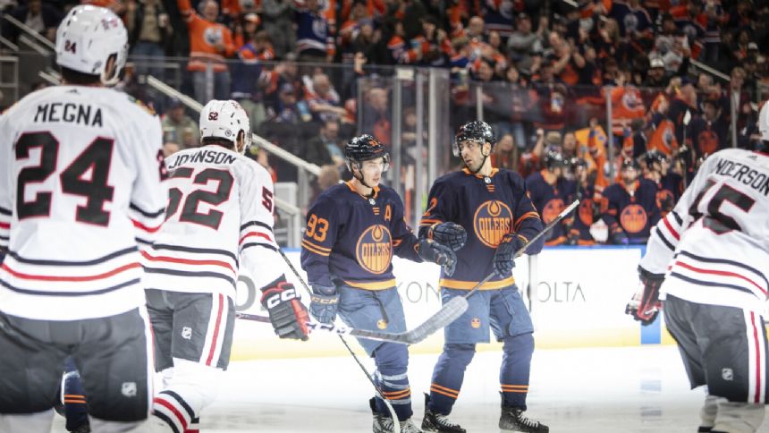 Oilers win 15th straight game with 3-0 victory over Blackhawks