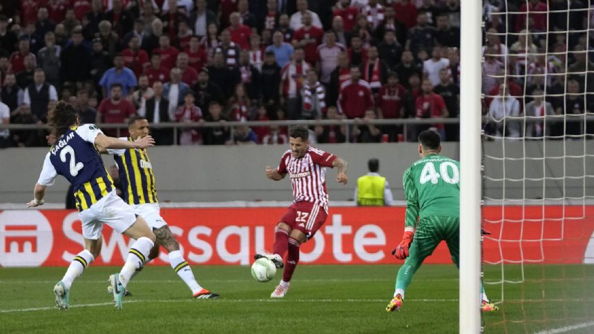 Olympiacos tops Fenerbahce 3-2 in Europa Conference League quarters, Plzen holds Fiorentina 0-0