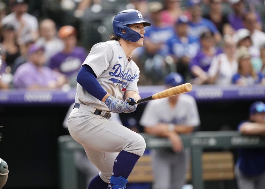 Outman homers in first MLB at-bat, Dodgers top Rockies 7-3