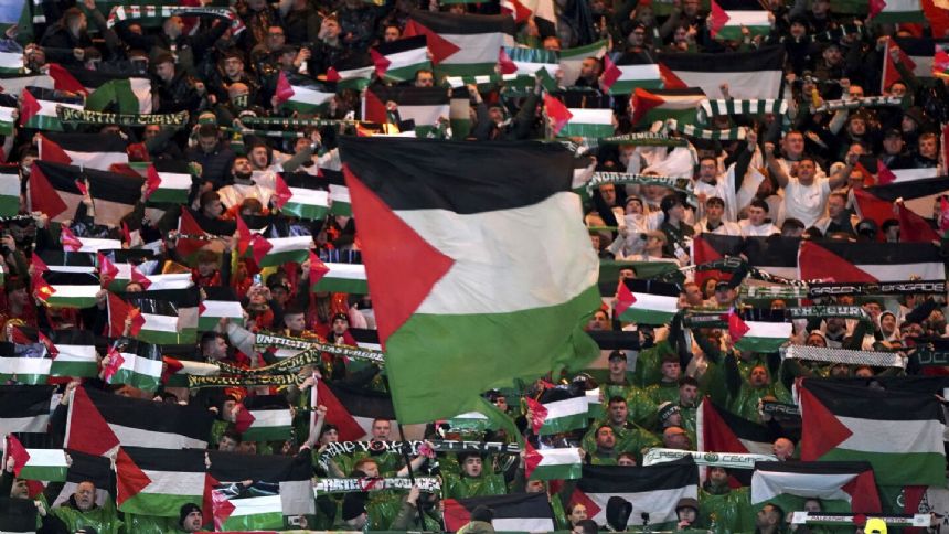 Palestinian flags displayed by fans of Scottish club Celtic at Champions League game draws UEFA fine