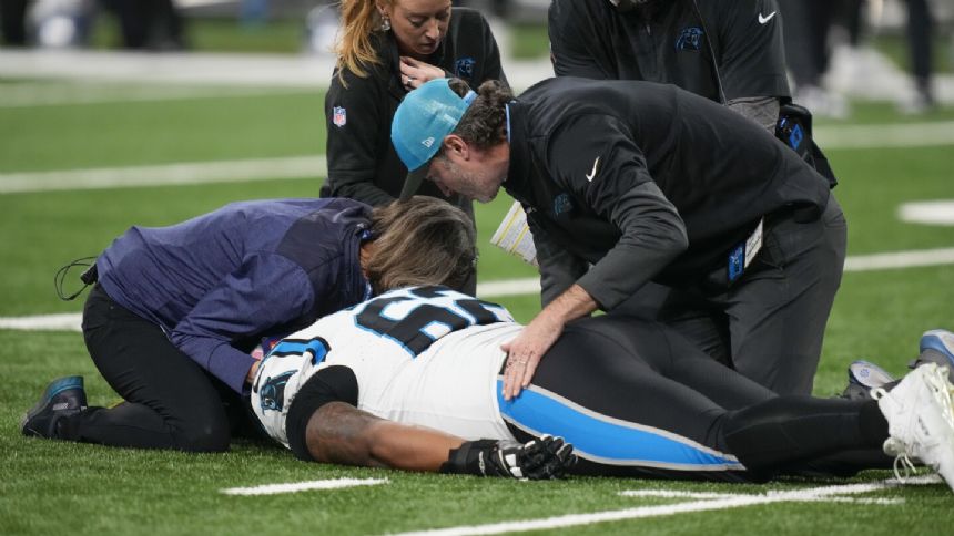 Panthers rookie guard Chandler Zavala taken to hospital with neck injury against Lions