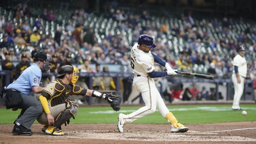 Perkins singles in 8th to give Brewers 1-0 win over Padres, spoiling King's stellar pitching