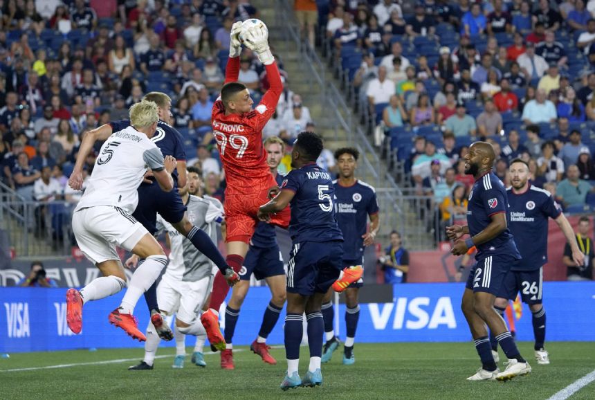Petrovic has 3 saves for Revolution in 0-0 tie with Toronto