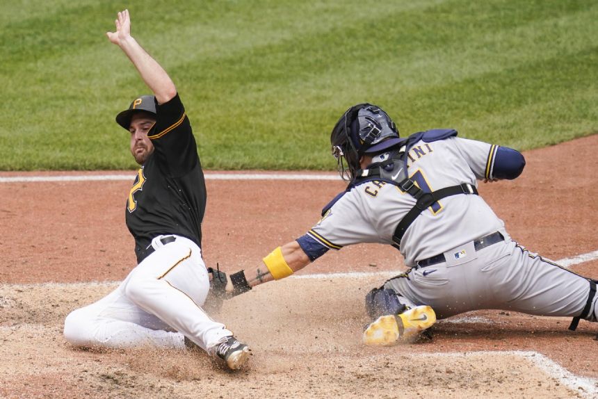 Pirates rally by scuffling Brewers once again in 5-4 victory