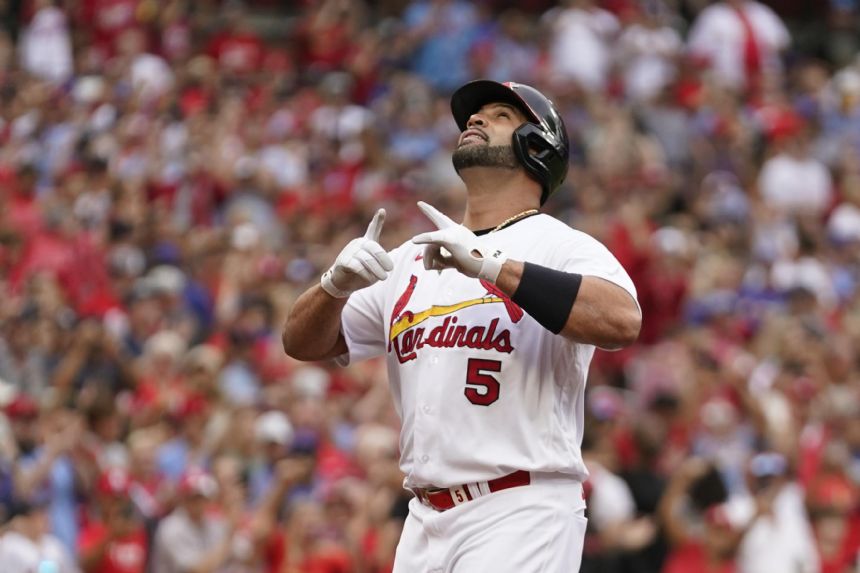 Pujols reaches 695 HRs, Mikolas goes 8 in Cards' win vs Cubs