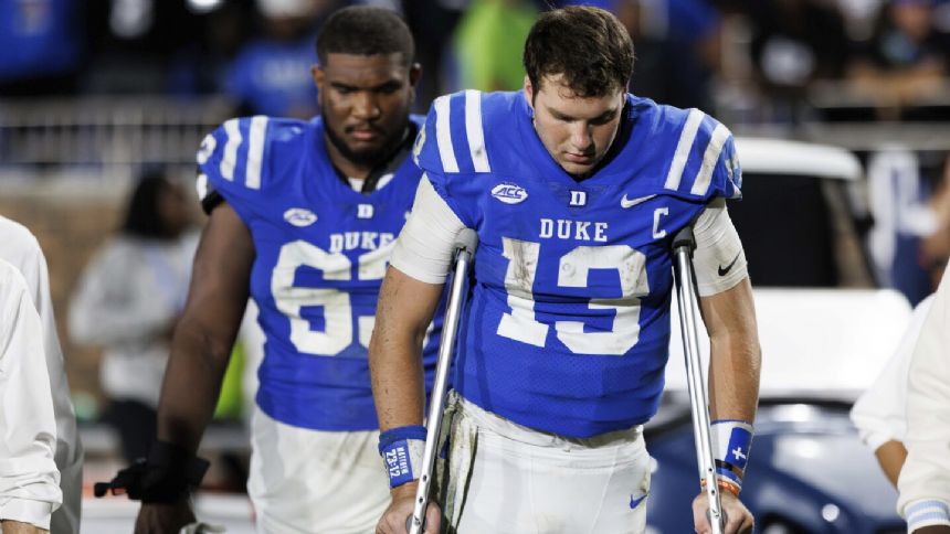 QB Riley Leonard's status is unclear for No. 17 Duke vs. NC State due to an ankle injury