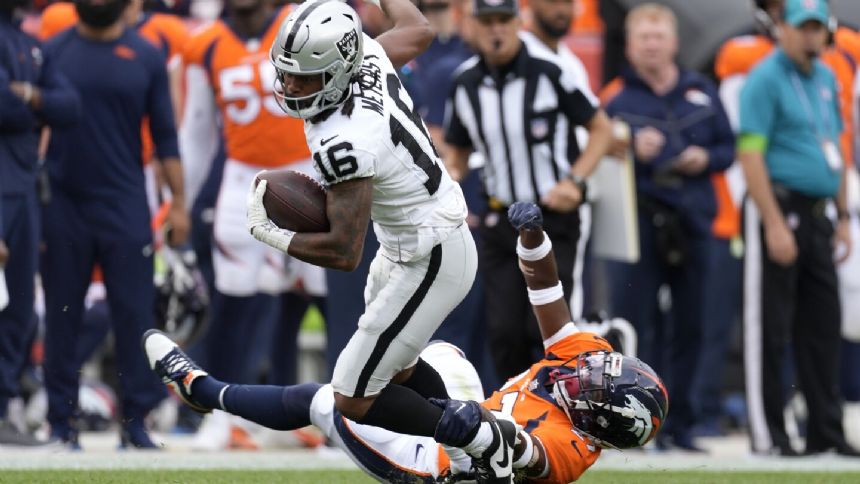Raiders WR Jakobi Meyers ruled out for Sunday's game at Buffalo with concussion