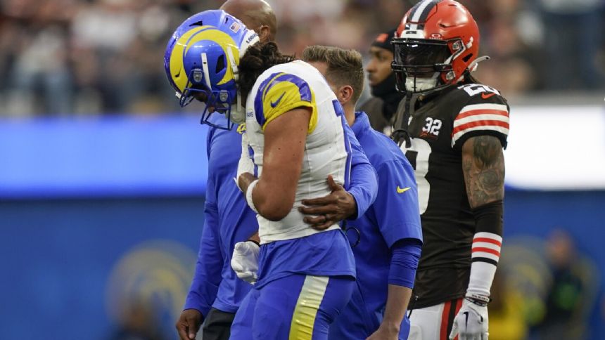 Rams' rookie receiver Puka Nacua exits, then returns after rib injury vs Browns