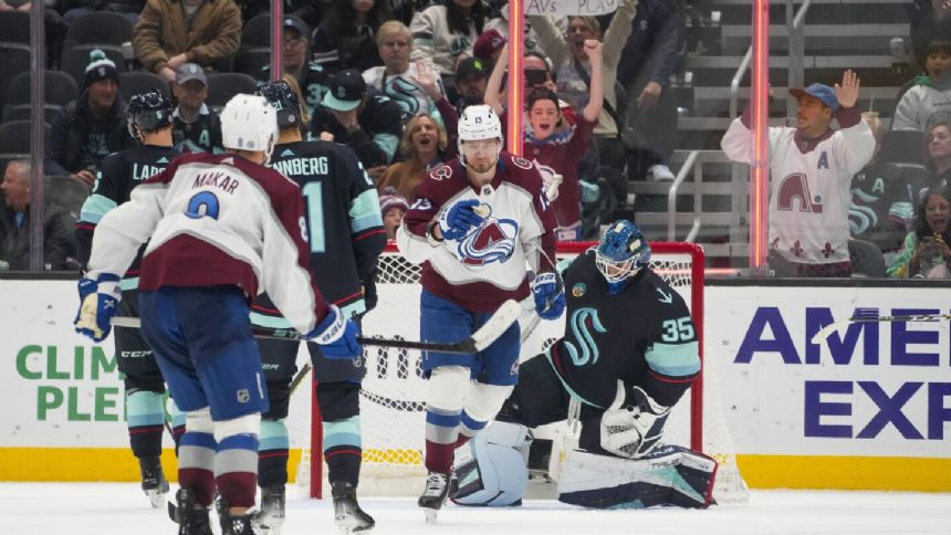 Rantanen, Colton score 2 minutes apart in second period as Avalanche beat Kraken 5-1