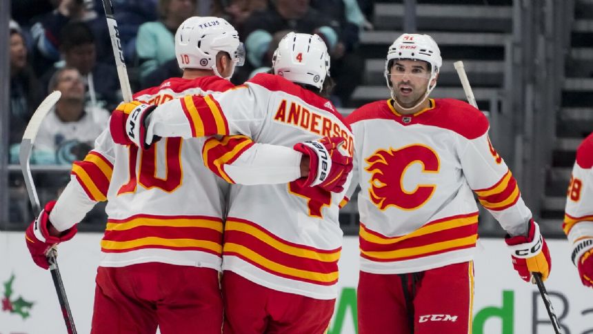 Rasmus Andersson's overtime goal lifts Flames to 4-3 win over Kraken