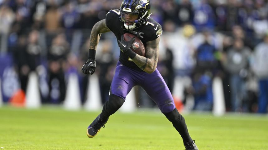 Ravens agree to 2-year extension with wide receiver Rashod Bateman