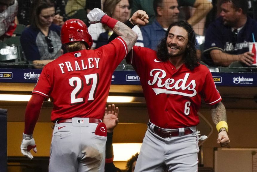 Reds start fast to  back Lodolo in 8-2 victory over Brewers
